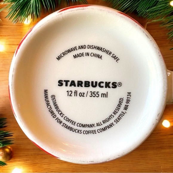 STARBUCKS Candy Stripe Red & White Christmas Mugs - 12oz (Set of 2) - Picture 6 of 10
